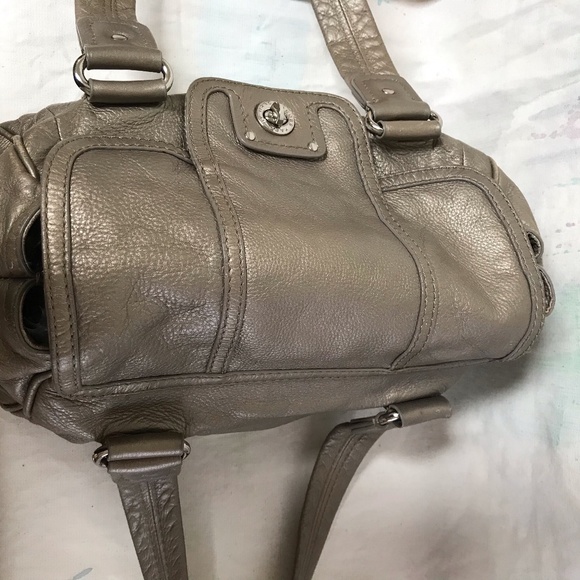 Marc by Marc Jacobs bag silvery grey leather top handle shoe box Turn key clasp - Picture 11 of 16